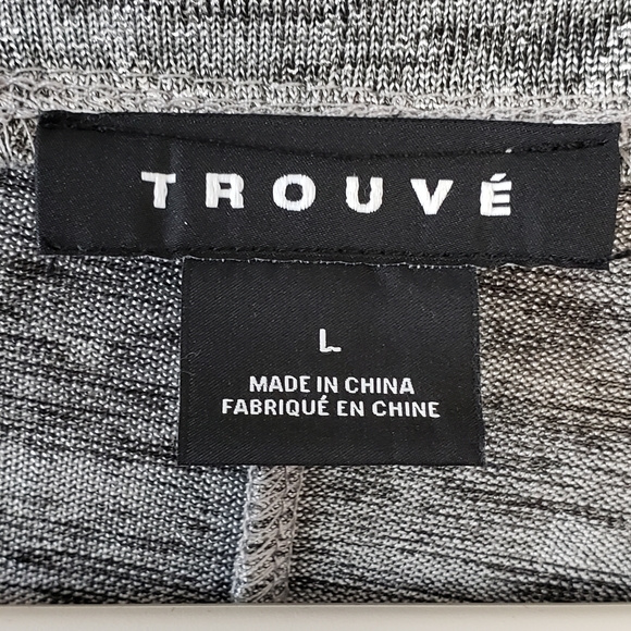 Troupe, Size L, Silver, Black and White, Draped Cap Sleeve Blouse - Picture 3 of 7